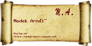 Medek Arnó névjegykártya